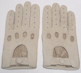 Luxury Handmade Peccary Mens Leather Driving Gloves – Full-Finger, Unlined with Ventilation Design
