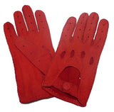 Luxury Handmade Peccary Mens Leather Driving Gloves – Full-Finger, Unlined with Ventilation Design