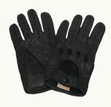 Mens Classic Peccary Leather Driving Black Gloves sz10